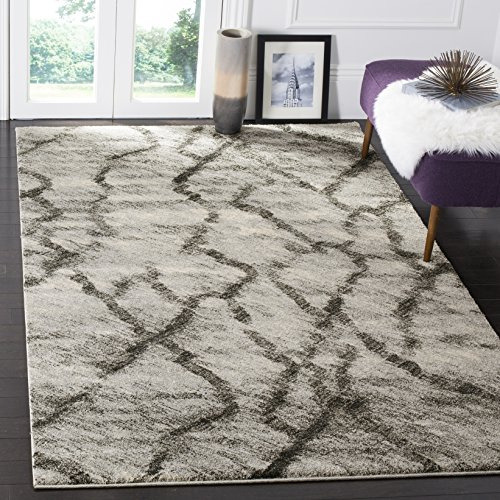 SAFAVIEH Retro Collection Accent Rug - 4' x 6', Light Grey & Black, Modern Abstract Design, Non-Shedding & Easy Care, Ideal for High Traffic Areas in Entryway, Living Room, Bedroom (RET2144-7990)