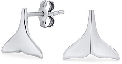 Hawaiianische Nautische Meerliebhaber Urlaub Flitterwochen Meerjungfrau Flosse Ozean Meeresleben Walflosse Ohrstecker Für Frauen Teenager .925 Sterlingsilber