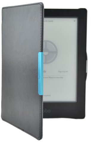 Kepuch Custer Cover per Kobo Aura HD,PU-Pelle Case Custodia per Kobo Aura HD - Nero