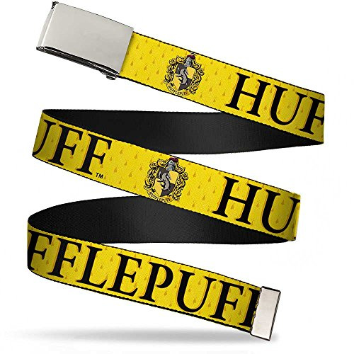 Buckle-Down Boys Belt, Harry Potter Hufflepuff & Crest Yellow/Black, 4 cm Breit / 42 cm Hosen Größe