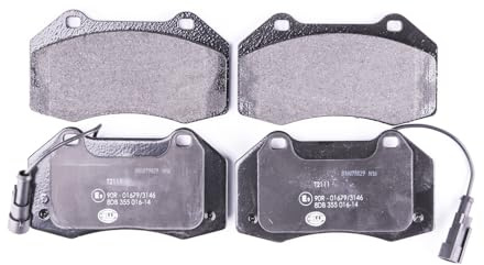 HELLA 8DB 355 016-141 Bremsbeläge - mit Warnkontakt - T2111 | Kompatibel mit: ABARTH 500 / 595 / 695, 500C / 595C / 695C, PUNTO, PUNTO EVO, ALFA ROMEO MITO