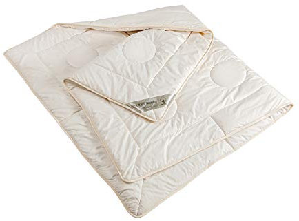 franknatur - Bettdecke Ganzjahr Schurwolle kbt Bio Baumwolle KBA Nadia 155x200