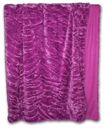 Mesana F-10071/111 Flausch Wende-Wohndecke Fellimitat, ca. 150x200 cm, Beere