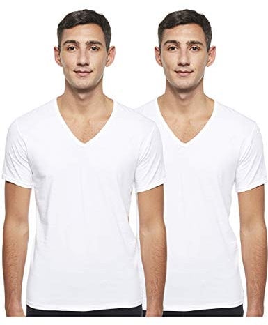 Calvin Klein Hombre Camiseta Manga Corta V Neck Cuello de Pico, Blanco (White), M