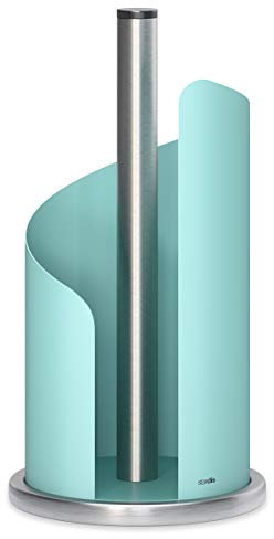 stardis Design Küchenrollenhalter Edelstahl matt H 30 Ø15 cm Rollenhalter Papierrollenhalter für Küchenrolle Halter stehend Mint