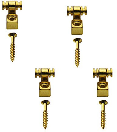 Roller String Tree Guides Retainer (4 pcs) - for Fender Strat Stratocaster Tele Telecaster Electric Guitar (Gold)
