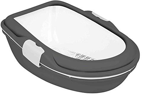 Trixie 40171 Katzentoilette Berto XL, Trennsystem, 47 × 26 × 69 cm, anthrazit/weiß