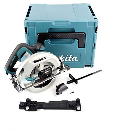 Makita HS 7601 J 1200 W Scie circulaire électrique + Coffret Makpac + Lame de scie MForce de 190 mm + Adaptateur de rail de guidage Makita C