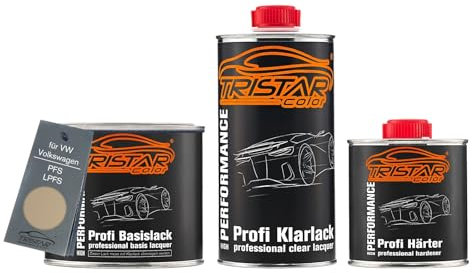 TRISTARcolor Autolack Set Dose spritzfertig für VW/Volkswagen PFS/LPFS Cashmere Metallic Basislack + 2K Klarlack 1,25L