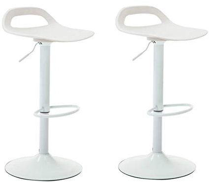 Barstuhl Barhocker Mit Lehne,Edelstahl Barhocker Höhenverstellbar,küchen Werkstatthocker,bartisch Mit Barhocker (Color : Bar stools Set of 2 White)