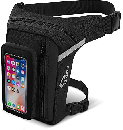 EUFANCE Taktische Gürteltasche Beintasche Motorrad Oberschenkel Radfahren Reisen Trekking Airsoft Sport Taktische Gürteltasche Halter (schwarz)