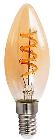 McShine - LED-Leuchtmittel Filament Kerzenlampe | Retro Glühbirne E14 warmweiß, 2W, 150 lm, 2200K, Edison Vintage LED-Lampe Birne Stimmungslicht goldenes Glas