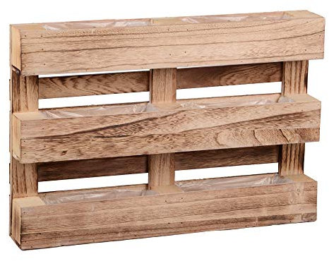 UNUS Paletas decorativas para plantas, jardinera, decoración de pared, madera, 60 x 41 x 8,5 cm (flameada)
