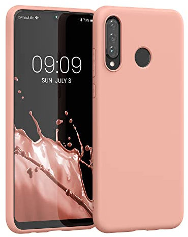kwmobile Hülle kompatibel mit Huawei P30 Lite Hülle - weiches TPU Silikon Case - Cover geeignet für kabelloses Laden - Grapefruit Pink