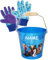 Set Metalleimer Deko Eimer & Gartenhandschuhe - Frozen - die Eiskönigin - incl. Name - Stoffhandschuhe/Arbeitshandschuhe - großer Metall Sandeimer/K..