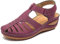 HHZY Sandales Femme Été Confortable Talon Compensées Nu-Pieds Mode Chaussure Orthopédique Bout Fermé Plateforme Cuir PU Grande Taille Chaussures de Plage,Violet,38
