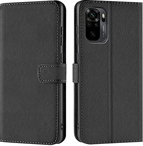 Verco Handyhülle für Xiaomi Redmi Note 10/10S Case [Kartenfächer/Aufstellfunktion], Schwarz