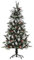 HOMCOM Albero di Natale Innevato 150cm con Bacche Rosse e Pigne Bianche, Base Rimovibile Pieghevole, 440 Rami, Verde