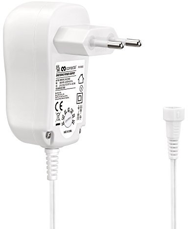 conecto alimentatore universale, a risparmio energetico, con 8 adattatori, interruttore rotativo 3V - 12V, massimo 1000mA, bianco