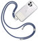 TBOC Cordón Correa Cuerda Universal [Azul Oscuro] Colgar Funda Teléfono Móvil en Cuello - Cinta Cadena Colgante con Parche [Blanco Ice] de Plástico - Cuerdas Colgador Lanyard Enganche Porta Móviles