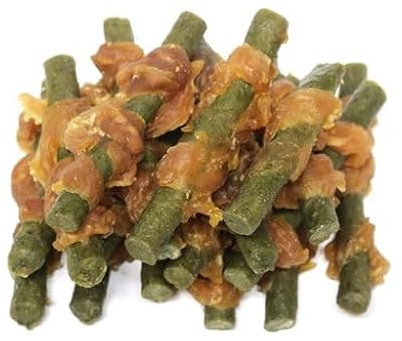 Bontoy Spinatstange mit Hühnchen I ca. 400g I Fettarm I Belohnung I Snack I Kauspass für den Hund