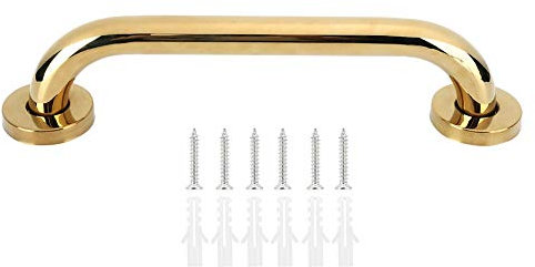 Ejoyous Edelstahl Haltegriff, Gold Badezimmer Sicherheitsgriff Anti-Rutsch Handlauf rutschfest Sicherheitsstütze Handtuchhalter für Badewanne Toilette 30 cm