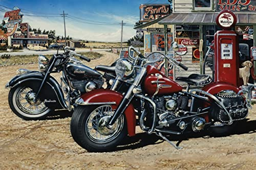 Wobehsk Wooden Jigsaw Puzzle, 1500 Pieces, Motorcycle Theme, Classic Style, Intermediate Skill Level, 12 Years and Up