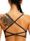 TZLDN Sport BH Rückenfrei Damen Gepolstert Bustier Cross Back Gym Yoga Push up Bra Crop Top Sport Oberteile ohne bügel C01 Schwarz M