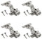 GTV - 4 x Minischarnier mit Dämpfung, Topfdurchmesser 26 mm - Scharnier Innenanschlag - Montageplatte H=0 mit Euroschrauben - stiller Verschluss - Clip-On-Kette