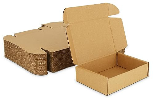 APACALI 50 Pack 150x100x40mm Small Shipping Boxes, 5.9 x 3.9 x 1.5 Inch Brown Corrugated Shipping Boxes, Small Parcel Boxes, Packaging Mailing Boxes for Business, Packing, Mailing, Storing, Posting