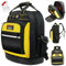 AIRAJ PRO Werkzeug-Rucksack, robuster Werkzeug-Rucksack mit wasserdichtem, geformtem Boden, langlebig, Mehrzwecktasche, Elektriker, Industrie und Bauarbeiten, Schwarz/Gelb