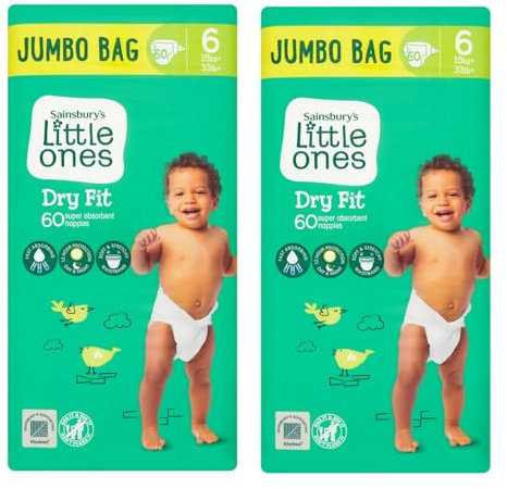 Little Ones Windeln, Größe 6, Dry Fit, Jumbo, 60 Stück, 2 Stück