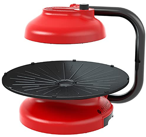 Parrilla eléctrica giratoria sin Humo para Interiores, Parrilla Interior infrarroja (14,1 Pulgadas), Ajuste de Fuego de 2 Engranajes, Bandeja para Hornear extraíble y colector de Aceite o