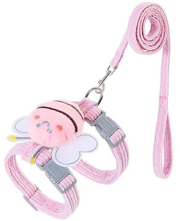 Katzengeschirr Mit 1,2 Meter Die Leine und Katzenträger,verstellbar,leicht und weich,geeignet für kleine Hunde,Kaninchen und Katzen.Halsumfang 23 cm bis 30 cm,Brustumfang 32 cm bis 46 cm (Rosa)