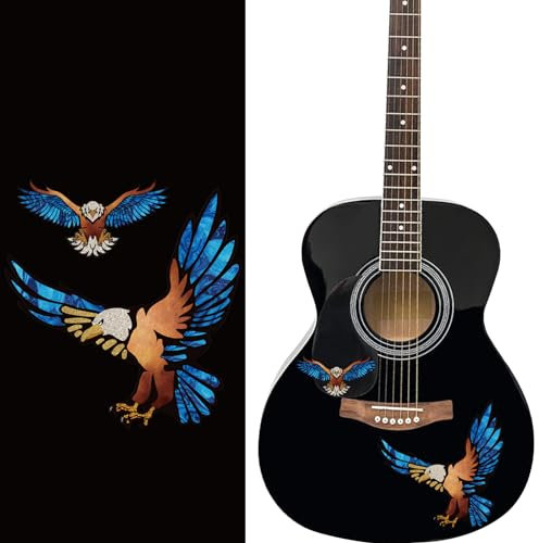 PLIGREAT Gitarre Guard Board Aufkleber Gitarre Kopfplatte Dekor Abnehmbare Adler Abziehbilder DIY Geschenke für E-Bassist Akustikgitarre Dekor Musikinstrument Shop liefert Gitarre Korpus Aufkleber