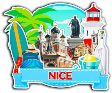 Nice France Magnet Kühlschrankmagnet aus Holz, 3D-Sehenswürdigkeiten, Reise-Sammelstück, Souvenirs, Dekoration, handgefertigt -3954