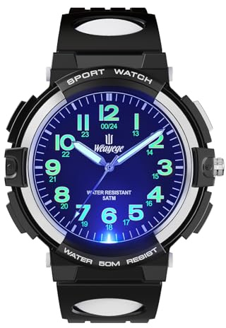 Weayege Orologio per bambini per ragazzi e ragazze,orologio da polso educativo per bambini,orologio analogico con lunetta girevole,facile da imparare a leggere,Impermeabile 3ATM,Full HD 1080P Home