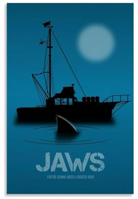 Jaws Poster Dekorative Malerei Leinwand Wandkunst Wohnzimmer Poster Schlafzimmer Malerei, Leinwand Kunst Poster Und Wandkunst Bilddruck Moderne Familienzimmer Dekor 16x24inch(40x60cm)