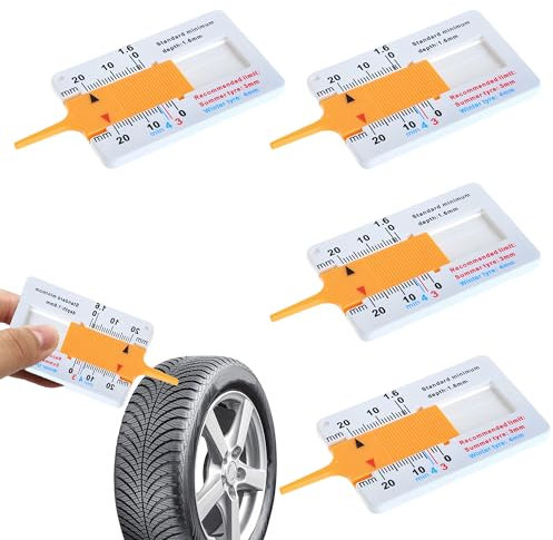 4 Stücke Profiltiefenmesser Für Reifen 0-20mm Reifenprofiltiefenmesser Tragbar Klare Skala Reifen Profiltiefenmesser Tread Depth Gauge Reifentiefenmesser Für Motorrad Fahrzeug Auto