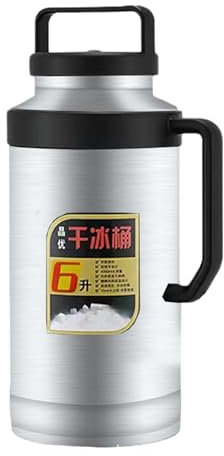 predolo Contenitori per ghiaccio secco Secchio per stoccaggio ghiaccio secco Bottiglia d'acqua termica Pot per ristoranti, Argento 6L