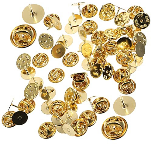 PLAFOPE 50 Sets Von Kupfer-anstecknadeln Mit Schmetterlingsverschluss Für Emaille-anstecker Einfach Zu Verwenden Kein Werkzeug Erforderlich Anstecknadel Mit Schmetterlingsverschluss