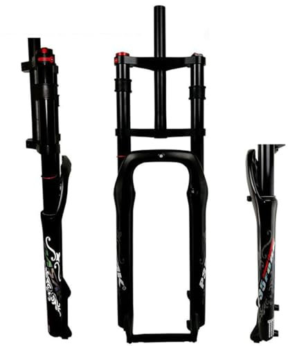ZJHAHJY 26 Inch Air MTB Suspension Fork 4.0 Fat Tire Mountain Bike Front Forks 140mm Travel Spacing Hub 135mm 9mm QR 1 1/8 Straight Tube Snow Beach XC E-Bikes