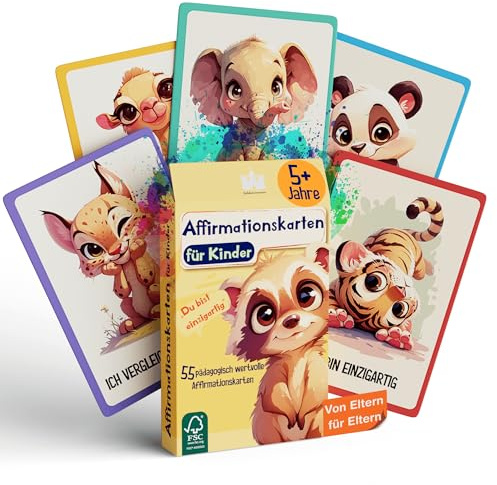 55 Affirmationskarten für Kinder - Selbstbewusstsein stärken Kinder - Achtsamkeit fördern