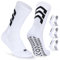 CLOSEMATE 3 Paar Fußball Socken Herren Grip Football Socks Anti-Rutsch Fußballsocken Sportsocken Für Basketball Laufen Pilates Yoga 35-38 Weiß S