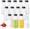 ZMCYN Lot de 12 bouteilles de lait en plastique PP avec couvercles - Résistantes à la chaleur - Réutilisables - 350 ml - Pour jus, smoothie, boissons faites maison