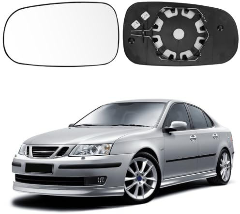 Cristal de Espejo Compatible con Saab 93/95 2003-2010, Retrovisor Exterior Ajustable Adecuado, Lente de Marcha Atrá - Izquierda
