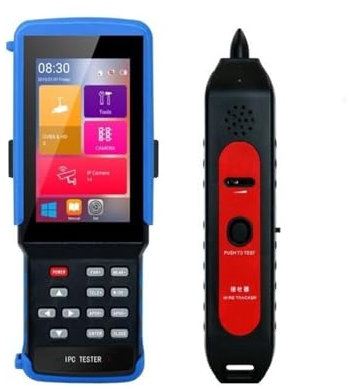 CCTV Monitor Tester, IPC9310 4inch IP Camera Tester Monitor Buit In Support 8MP CVI TVI 5MP AHD CVBS CCTV Tester UTP Cable Test Tool Portable(With wire tracker)