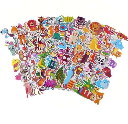 20 Bogen Sticker Kinder, 3D Aufkleber für Kinder & Kleinkinder, Geschwollen Stickers, Niedliche Verschiedene Set Buchstab en, Tier, Obst, Zahlen, Schmetterlinge, Dinosaurier und vieles mehr