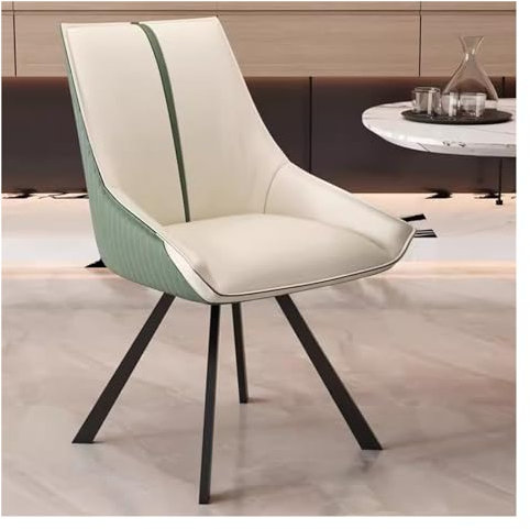 Mid Century Moderne Esszimmerstühle aus Leder mit Metallbeinen, Grün