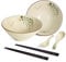 HLWDXno1 Ramen Bowl Set of 2 Ceramic Noodle Bowl with Chopsticks & Spoons 1200ml Large Soup Bowls Japanese Style Retro Porcelain Microwave Tableware Ramen Gift Set for Salad,Pho,Pasta,Udon, Twig